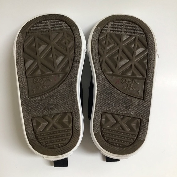 Converse All Star Chuck Taylor Toddler Boy Sneakers SZ 4 Black Low Top Hook Loop - Picture 4 of 16